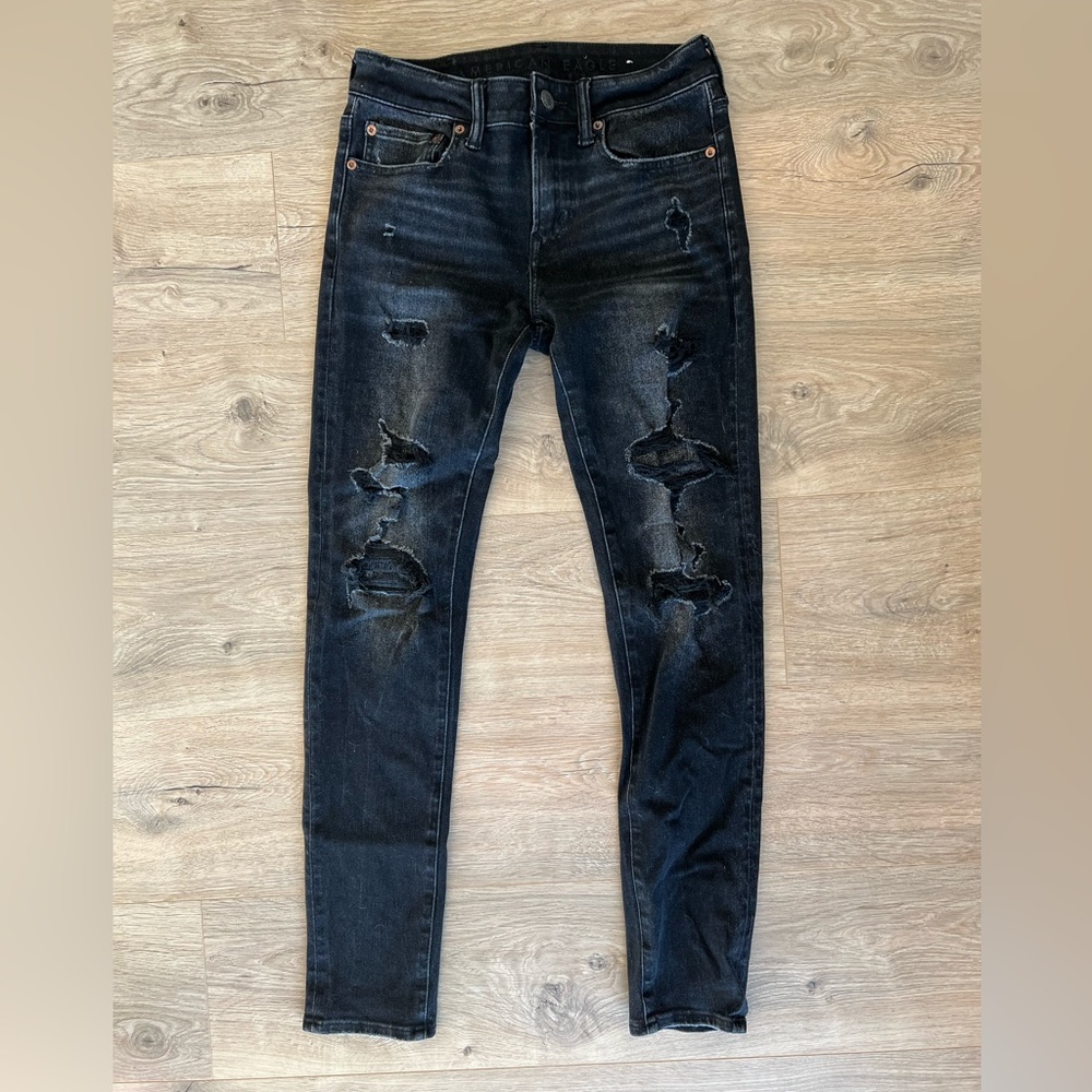 Black American Eagle 🦅 Ripped Jeans